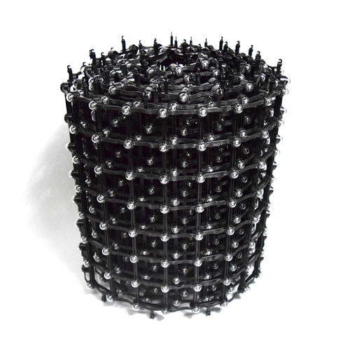 Ultra flexible LED mesh being shaped into a wave pattern