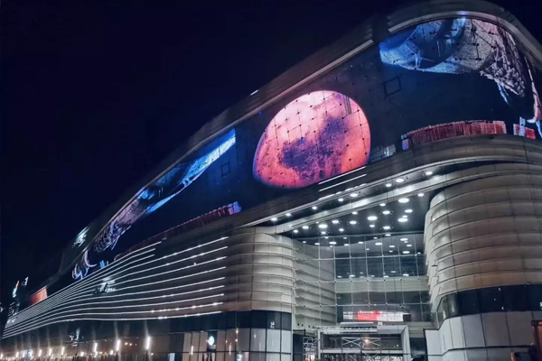 Stadium scoreboard and perimeter LED branding for sports arenas