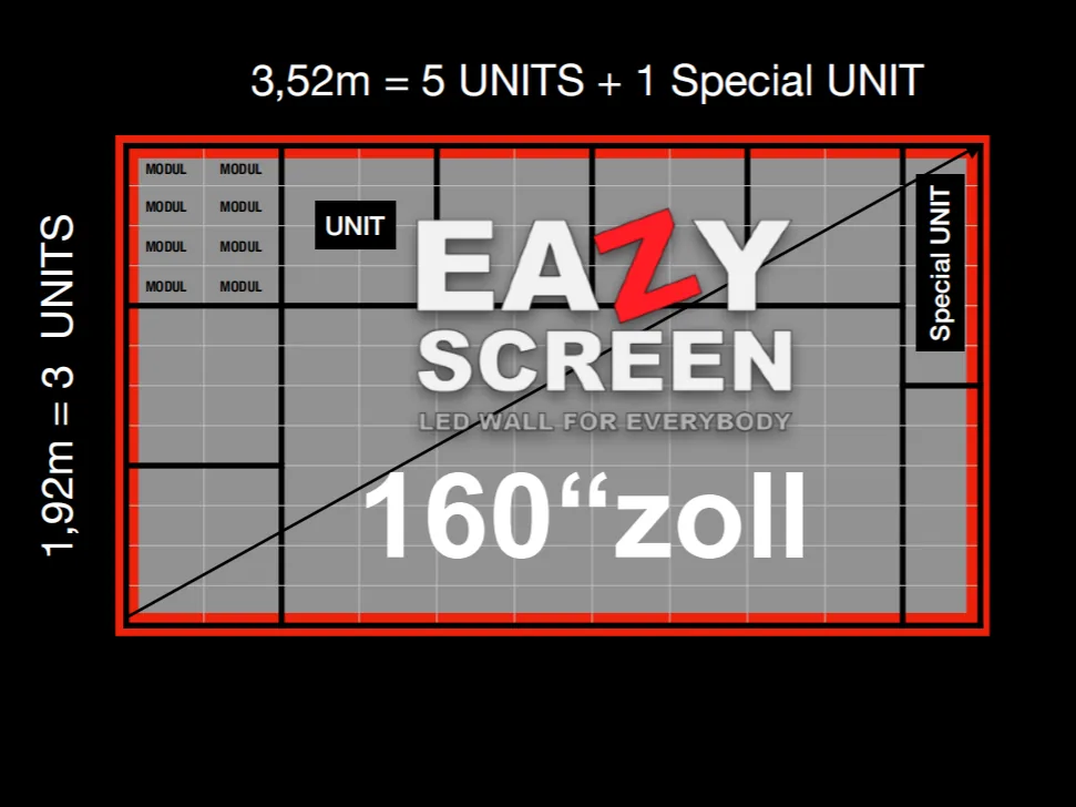 Cinematic 3.52m size display mockup