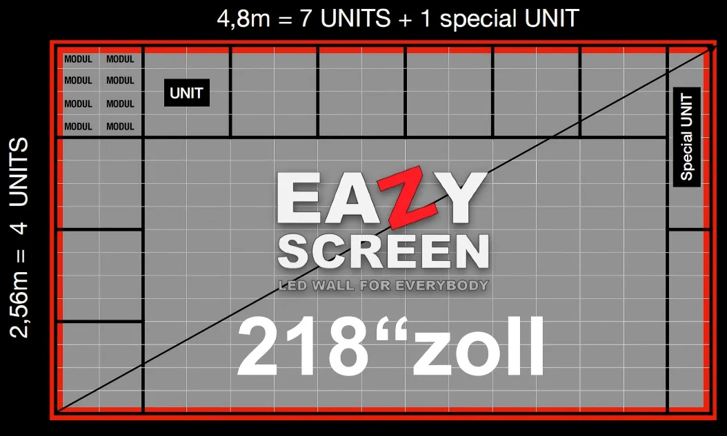 Cinematic 4.80m size display mockup