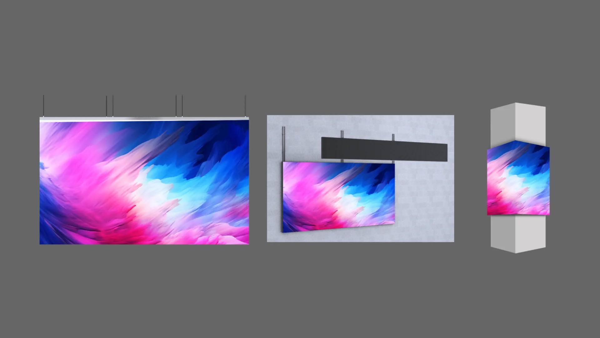 Matrix Series hanging wall mounted and column LED display installation methods