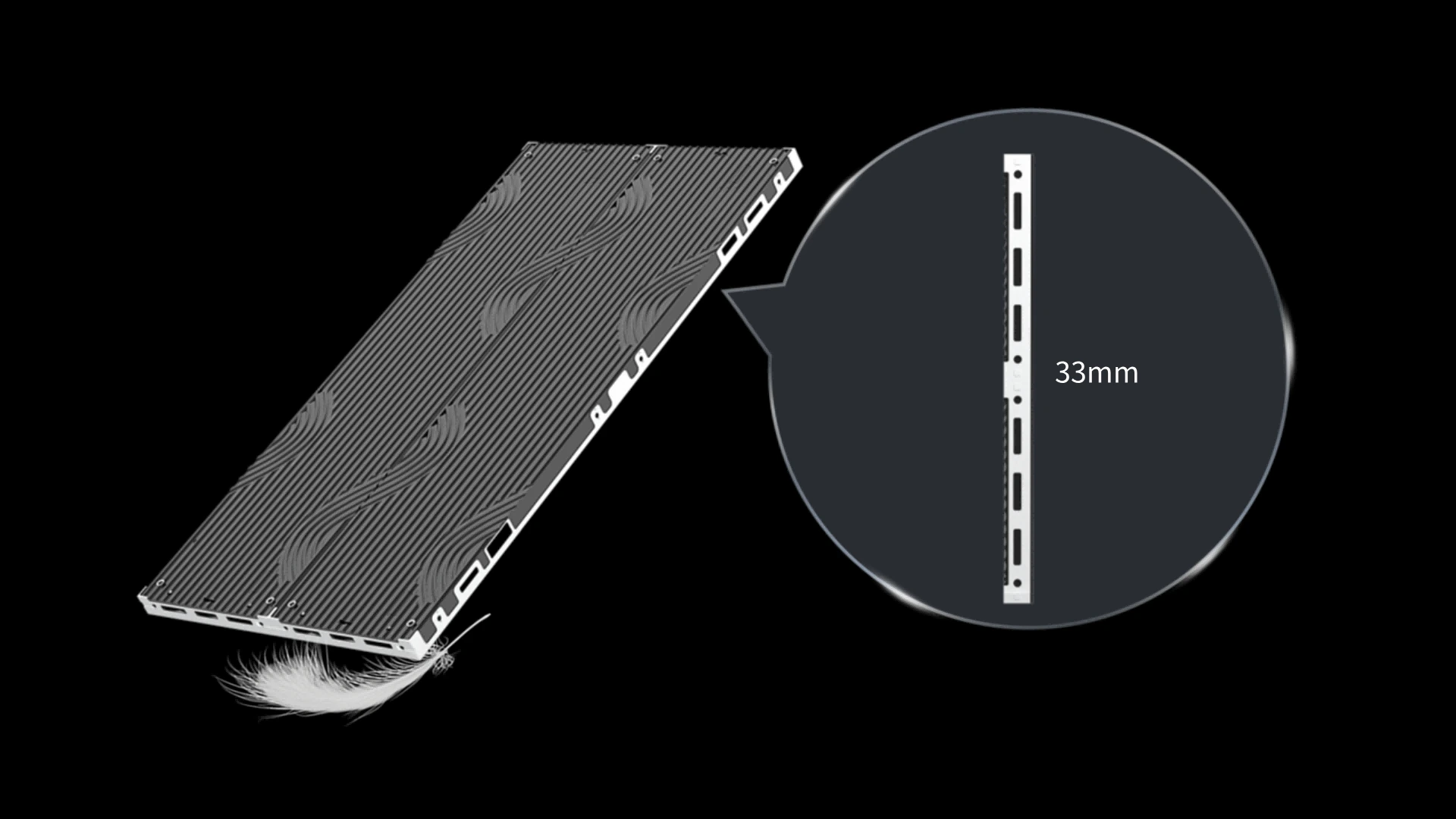 Matrix Series 33mm ultra slim die cast aluminum LED cabinet weight details