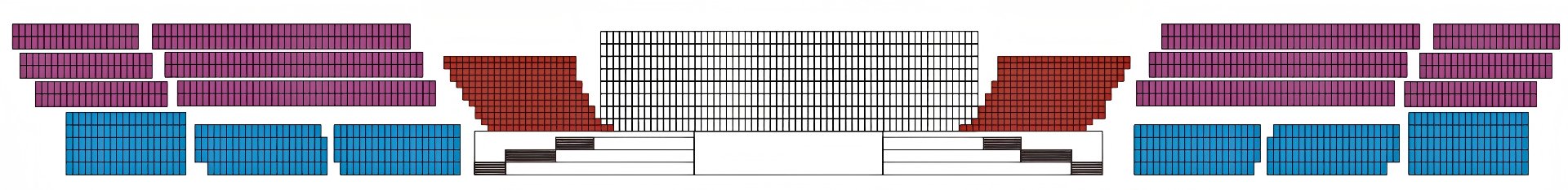 LED stage screen layout drawing for the Tajikistan Independence Day project -- flower-shaped arrangement of P3.91 rental cabinets in four color-coded zones: main center wall, side wings, transparent petals and lower arcs